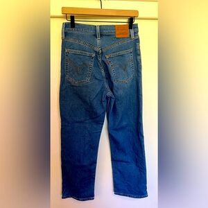 Levi's Blue Ribcage Straight Ankle Jeans for Women